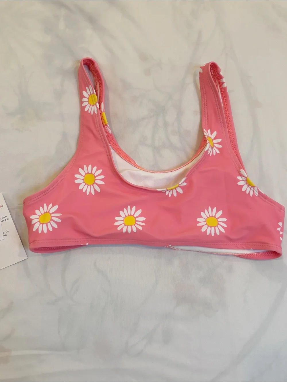 Old Navy Pink Daisy Tie-Front Swim Top
